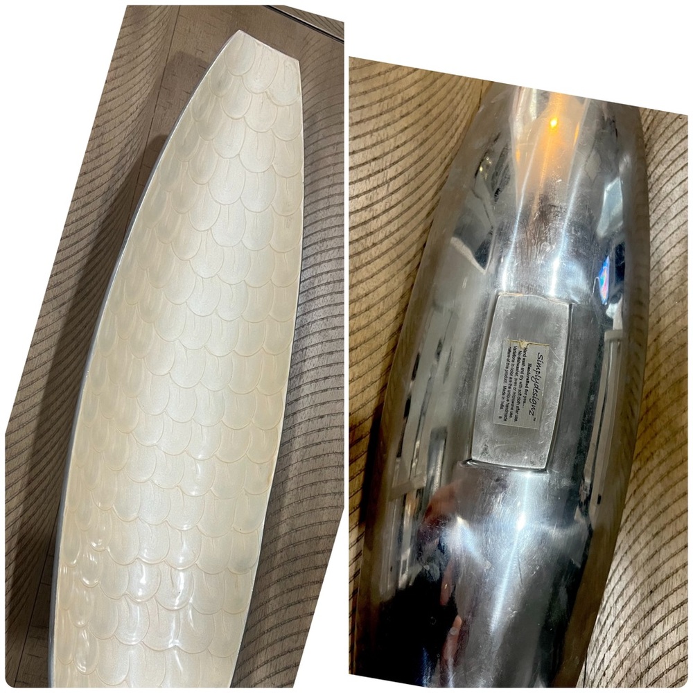 Ceramic Iridescent White Decorative Tray